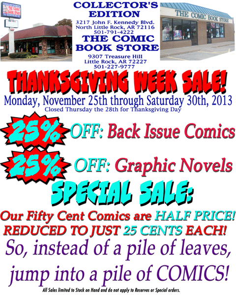 2013 Thankgiving Week Sale!