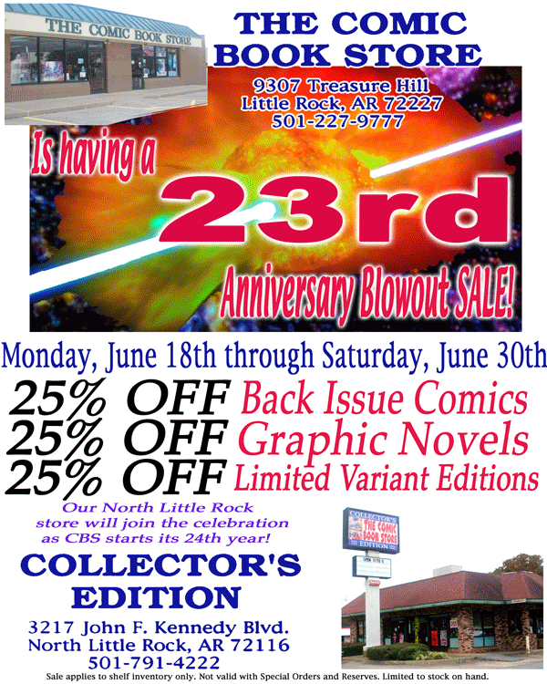 Comic Book Store 23 Anniversary Sale!