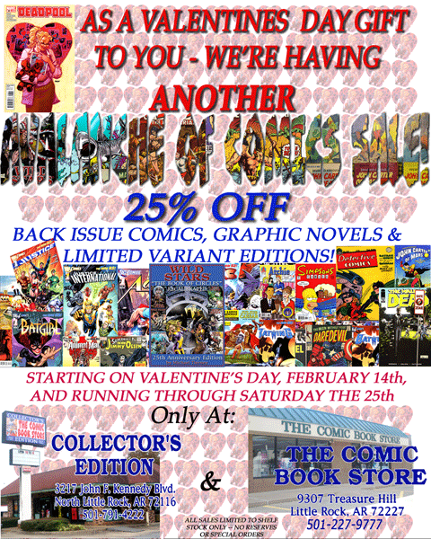 Valentines Day Avalanche of Comics sale