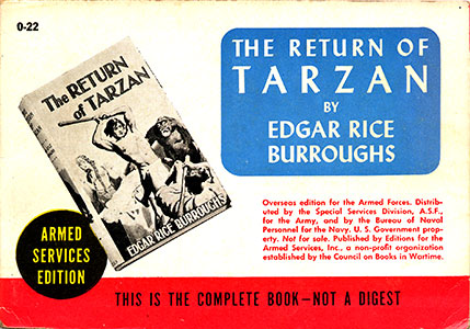 Return of Tarzan Armed Services Edition